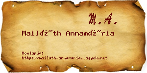 Mailáth Annamária névjegykártya